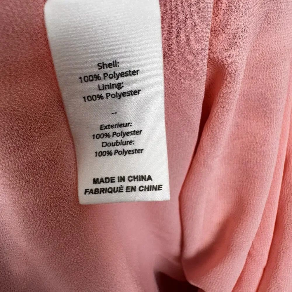 Cinq a Sept Billowed Sleeve Rika Dress Size 6 Orange Pink Smocked Boatneck NWT - Picture 9 of 14